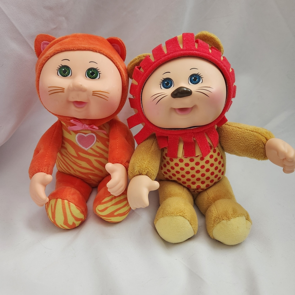 Cabbage Patch Kids Collectible Cuties Doll Zoo Friends Lion Tiger Lot Plush Toy